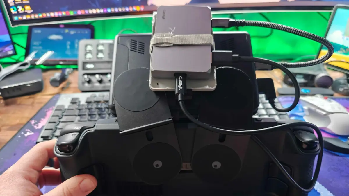 Everything attached to the back of the secondary display