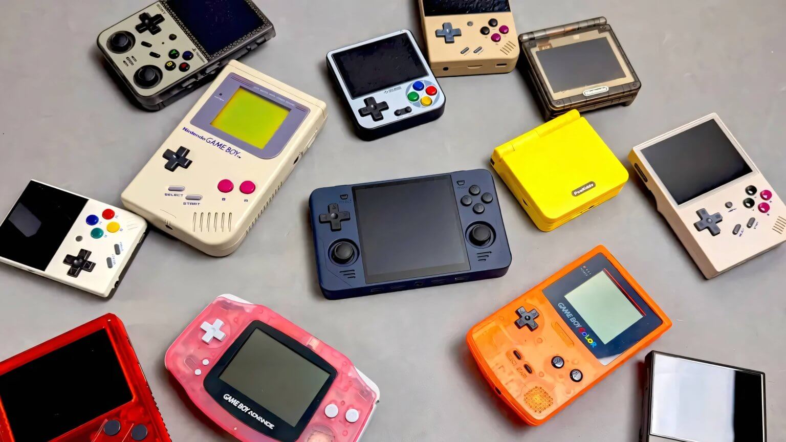 Variety of Modern and Retro Handhelds