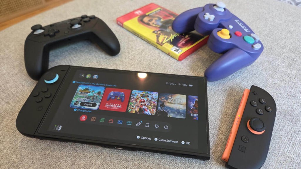 Nintendo Switch 2 with GameCube Controller, Switch 2 Pro Controller and Cyberpunk 2077 | Retro Handhelds Nintendo Switch 2 with GameCube Controller, Switch 2 Pro Controller and Cyberpunk 2077