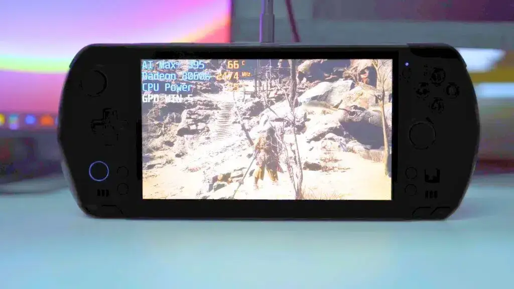 An image of the GPD Win 5 obscured by shadows
