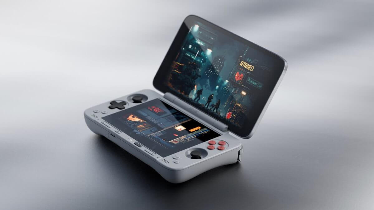 AYANEO Pocket DS - Retro Gray Promo Render - 1