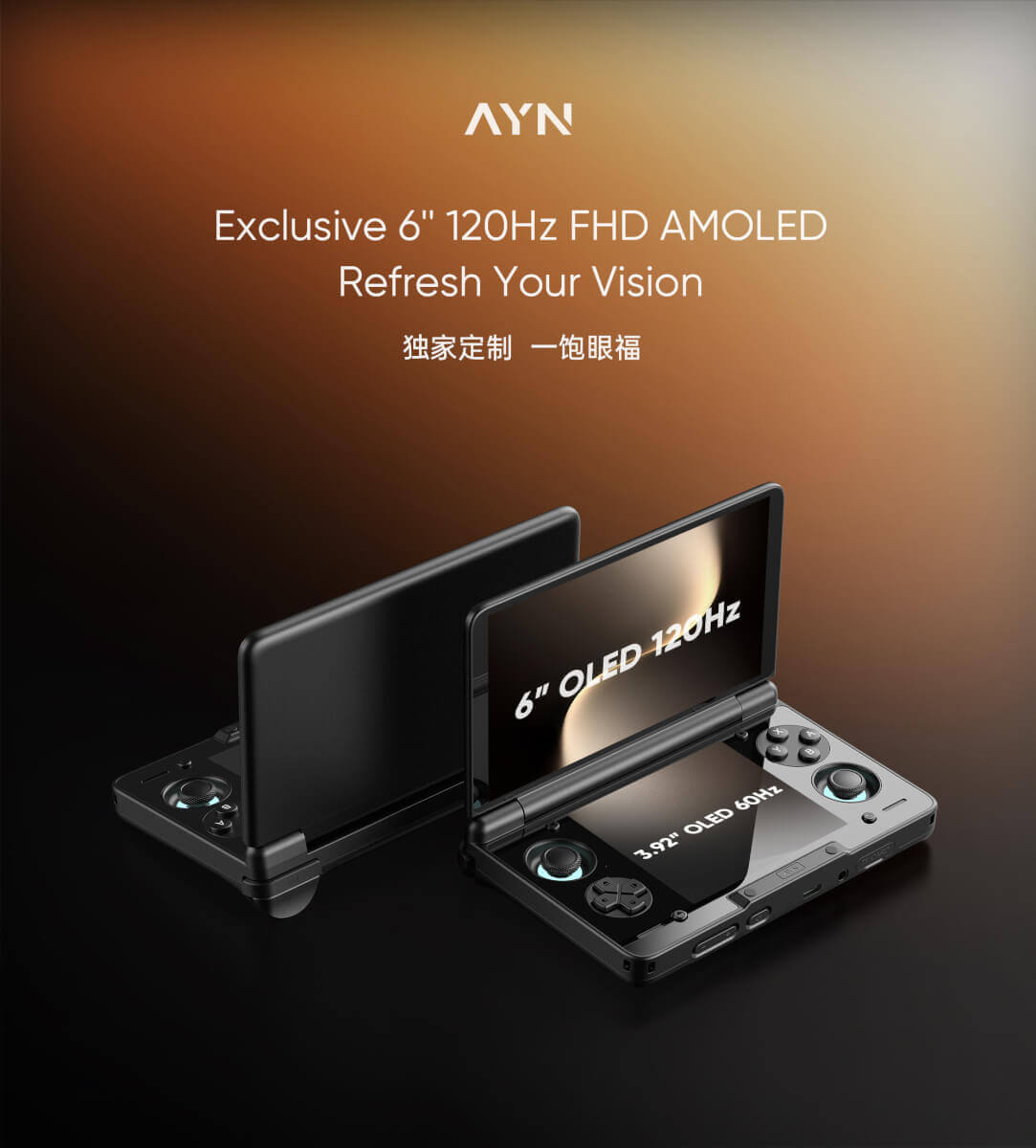 AYN Thor Top and Bottom Screen Info Render