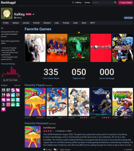 Backloggd Profile Page - Retro Handhelds