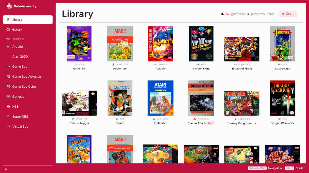 RetroAssembly Interface screenshot