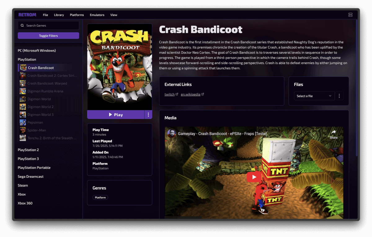 Retrom Crash Bandicoot Listing Page