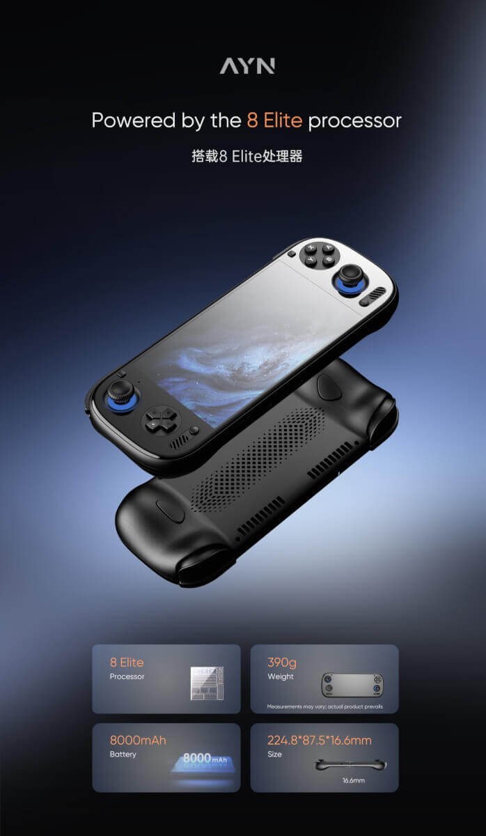 AYN Odin 3 Processor Battery Weight Dimensions