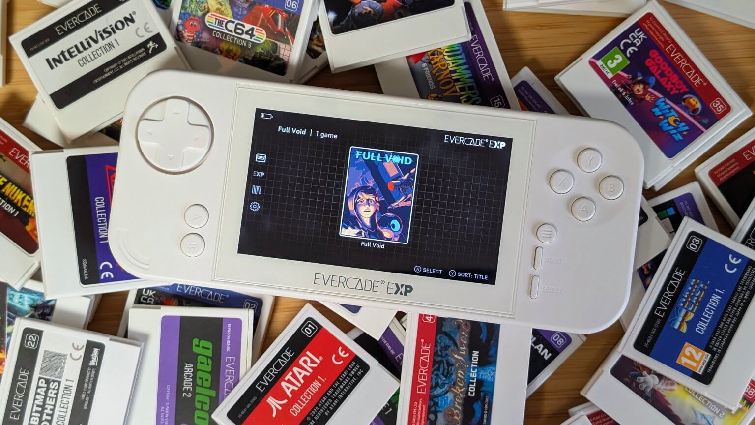 Evercade EXP with Cartridges