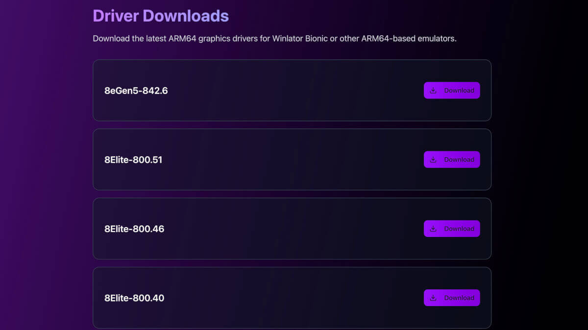Download Snapdragon 8 Elite Drivers from GameNative Website