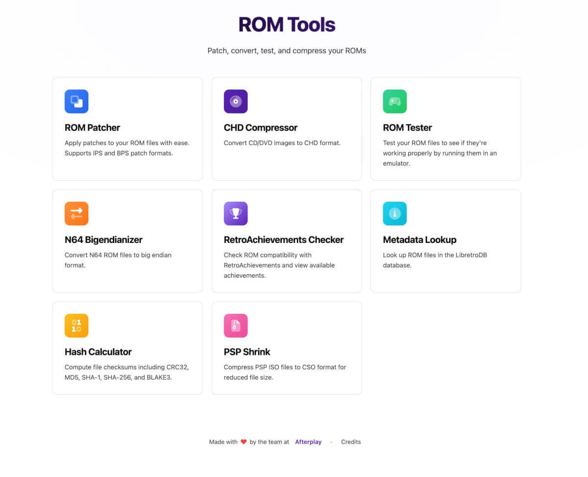 ROM Tools Screenshot