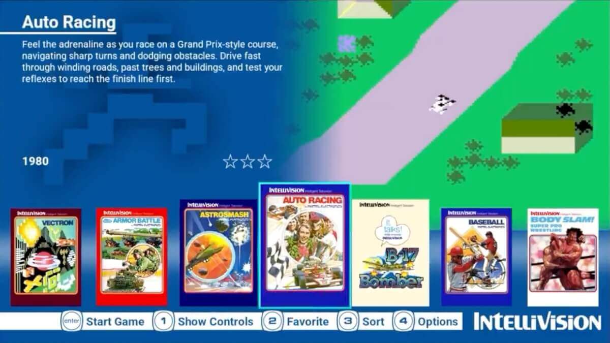 Intellivision - Sprint Menu