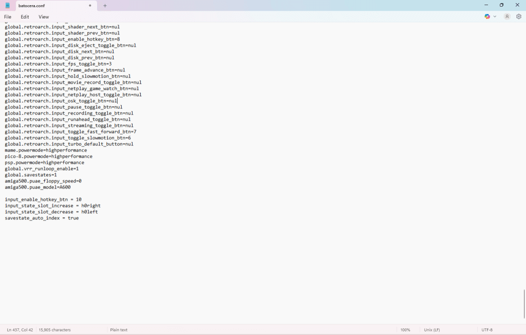 v90s plum batocers conf file - Retro Handhelds a batocera.conf file with the additional text added