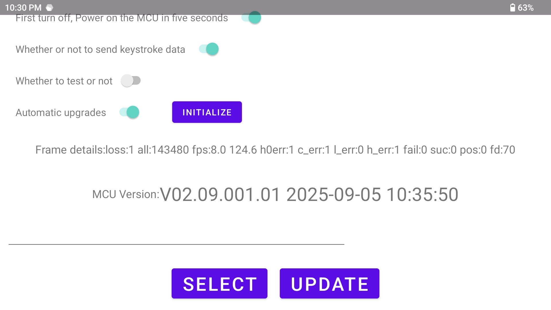 AYN Thor MCU Test Mode Toggle screenshot