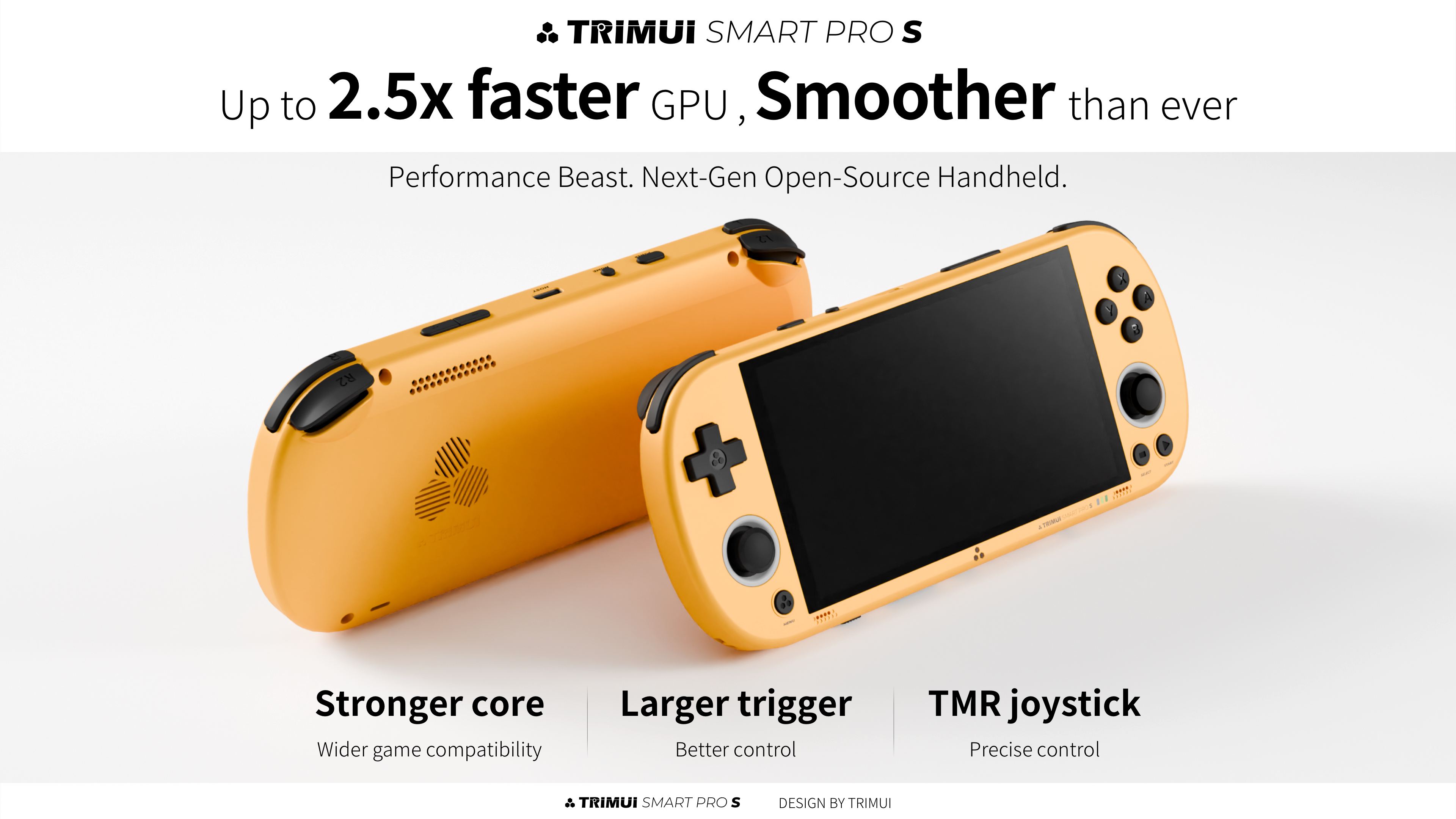 TrimUI Smart Pro S Yellow with Other Details