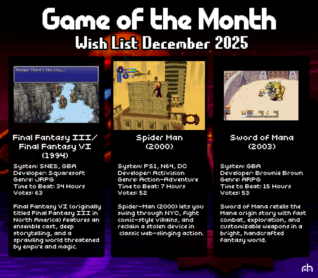 The 3 Games for September GotM