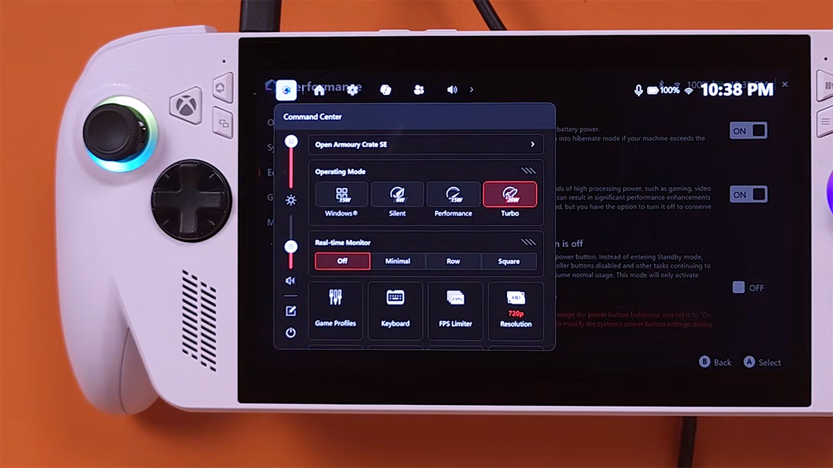 ASUS ROG Xbox Ally Set Up Guide - Performance Profiles Menu
