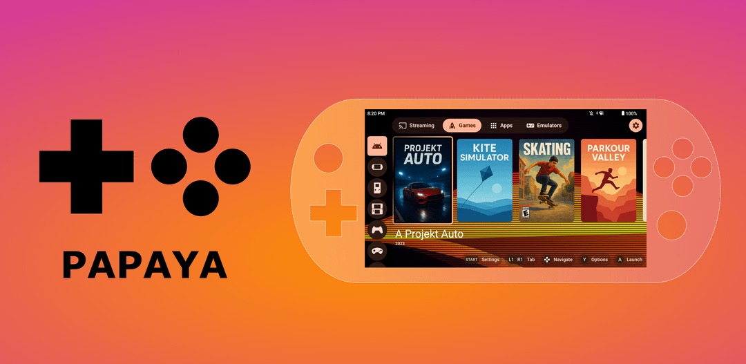 Papaya Games Launcher for Android Banner - Retro Handhelds Papaya Games Launcher for Android Banner