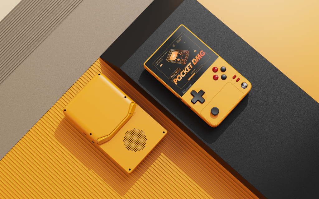 AYANEO Pocket DMG Aura Yellow Front and Back