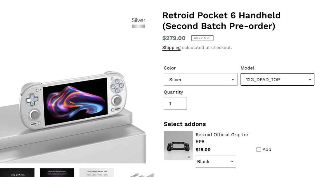 Retroid Pocket 6 - 12GB Model Out of Stock | Retro Handhelds Retroid Pocket 6 - 12GB Model Out of Stock