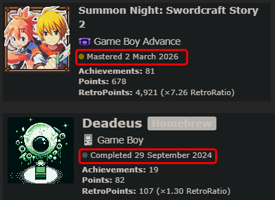 Completed vs Mastered