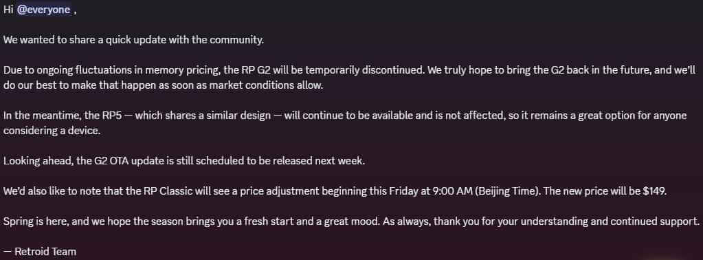Retroid Pocket G2 and Pocket Classic Announcement - March 2026