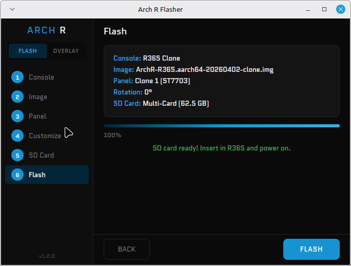 Arch_R_Flasher_Select_Write_Complete