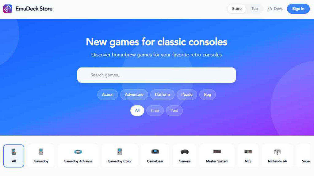 EmuDeck Store Landing Page