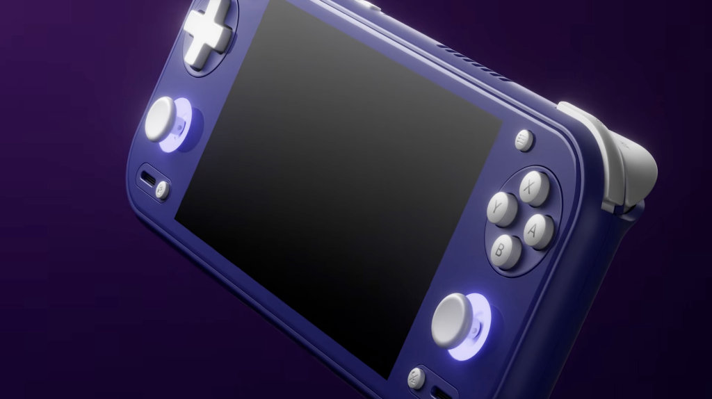 Anbernic RG 55G1 Indigo - Close-up Render | Retro Handhelds Anbernic RG 55G1 Indigo - Close-up Render