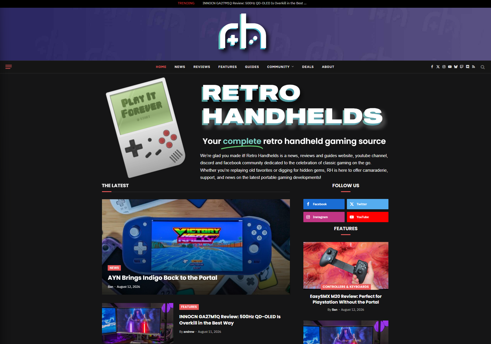RH Website Home Screen | Retro Handhelds RH Website Home Screen