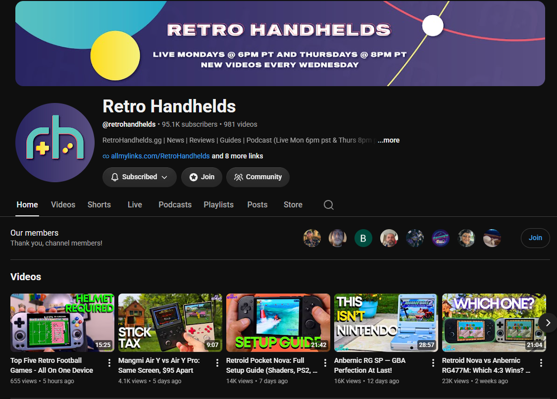 Retro Handhelds YT Home Page 2026 | Retro Handhelds Retro Handhelds YT Home Page 2026