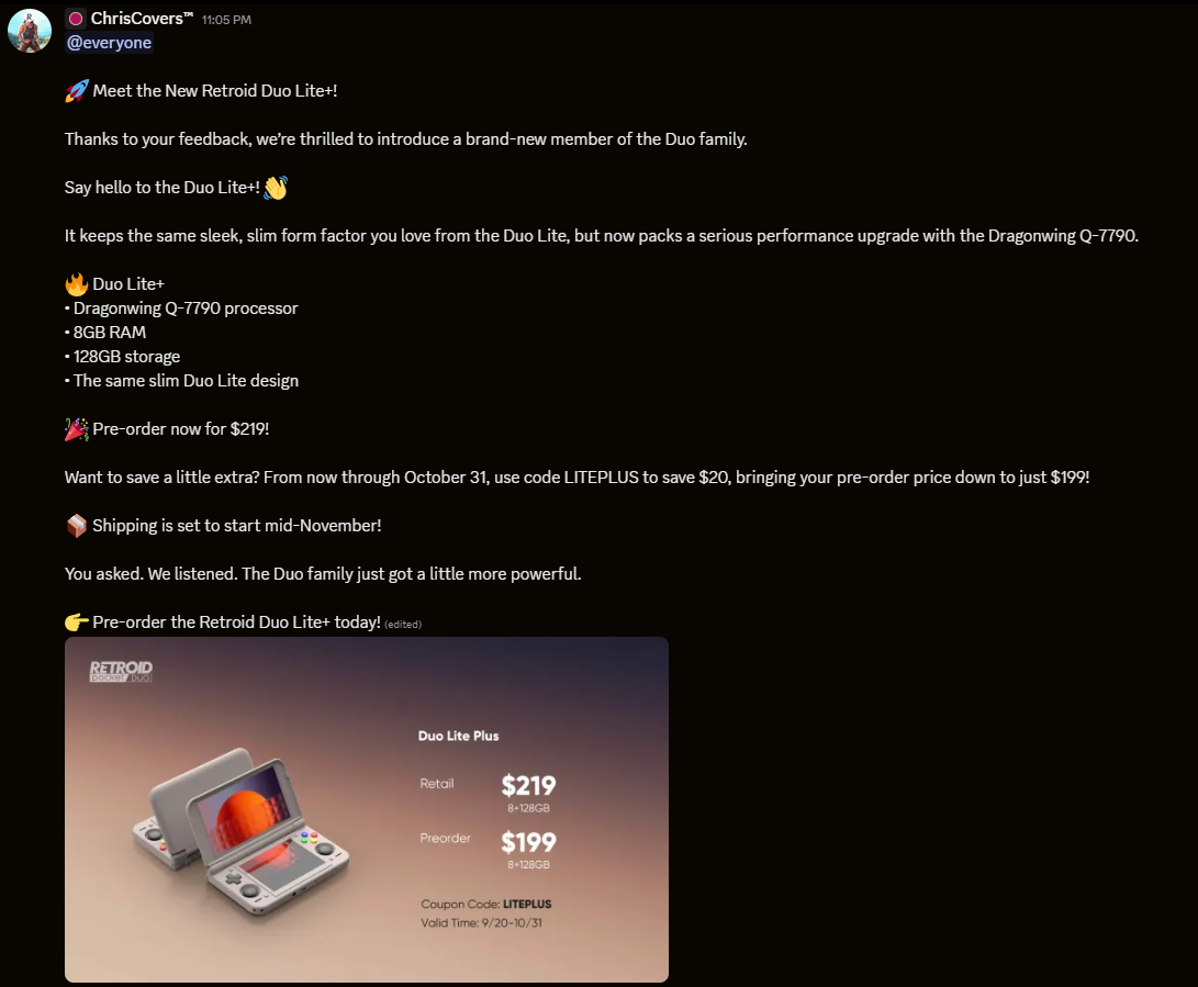 Retroid Pocket Duo Lite Plus Announcement | Retro Handhelds Retroid Pocket Duo Lite Plus Announcement