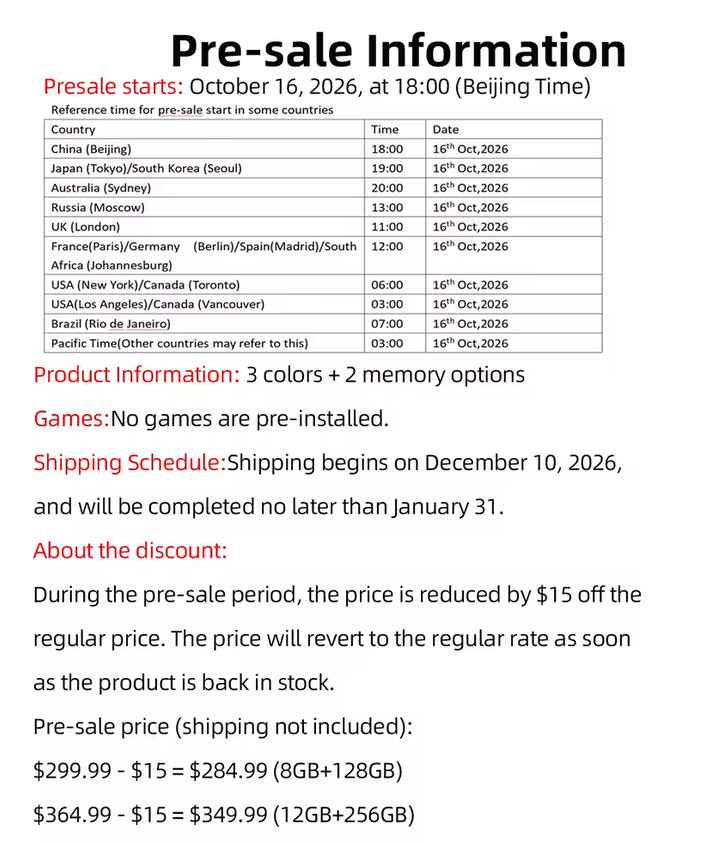 Anbernic RG DDS Pre sale Information Flyer | Retro Handhelds Anbernic RG DDS Pre sale Information Flyer